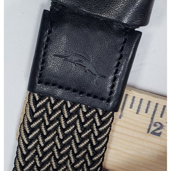 Tommy Bahama Belt Men's Sz Large/XLarge Braided Stretch & Leather Silver Buckle - Picture 6 of 6